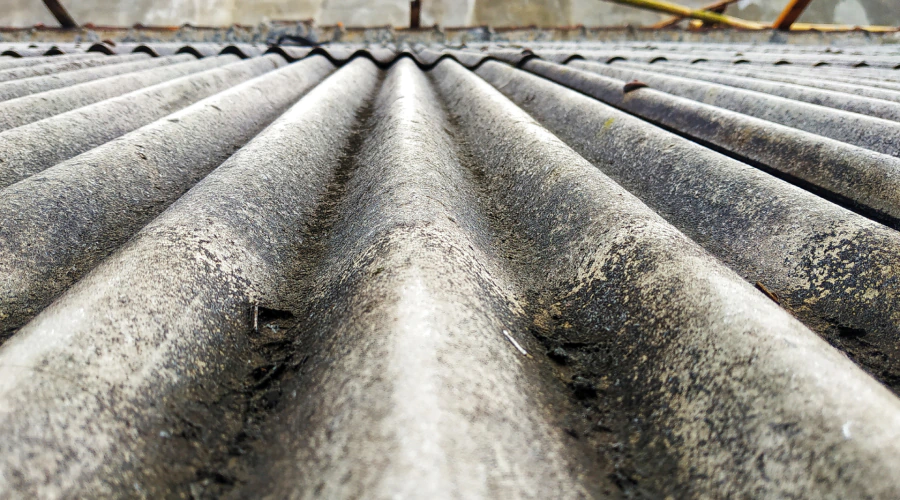 asbestos on roof close up